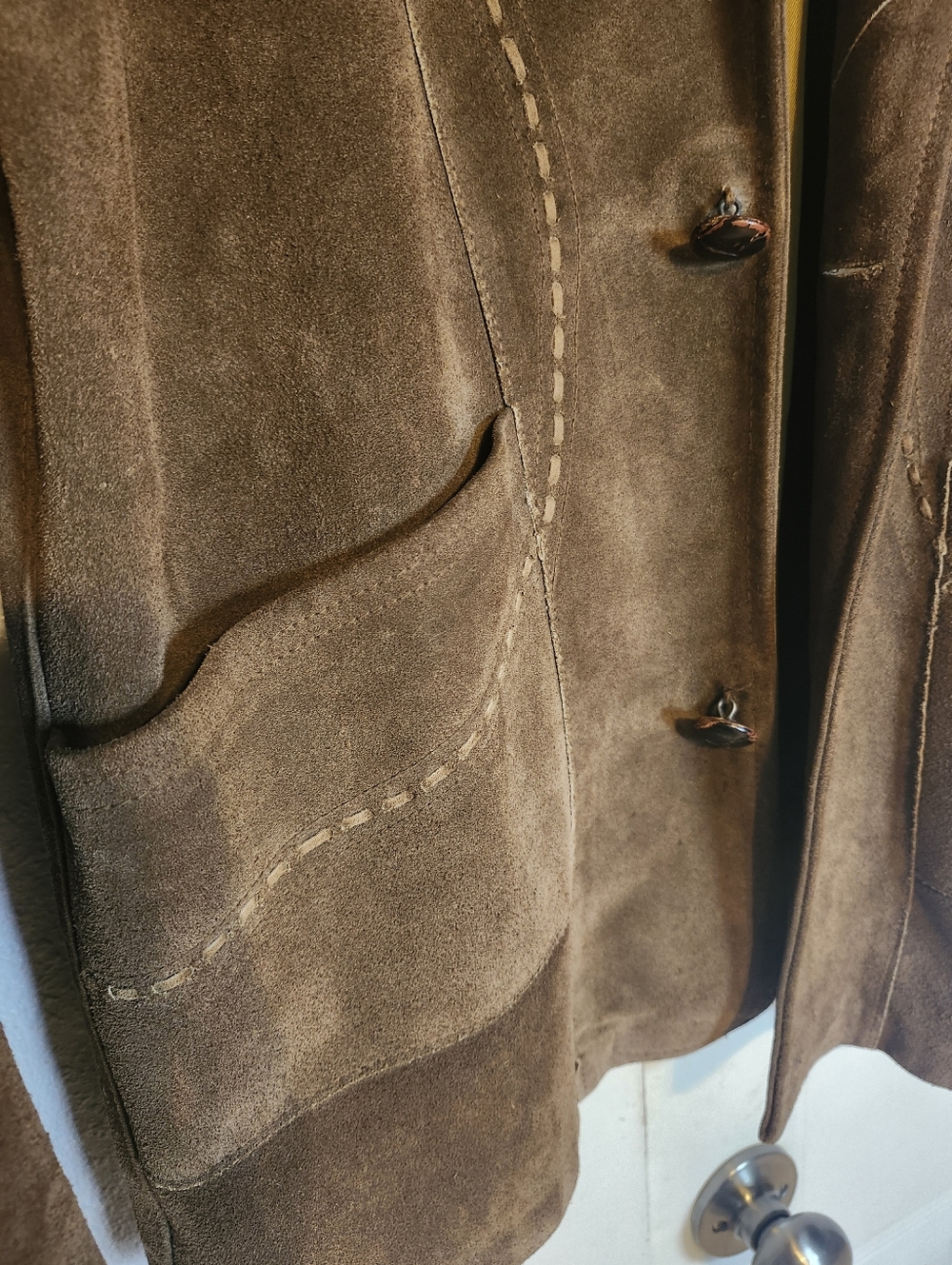 Vintage 70s Pioneer Wear Suede Leather Jacket Sz 38 Western Hippie - Picture 3 of 5